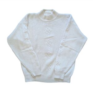 Talbots Wool and Angora White Cable Knit Sweater - Size M